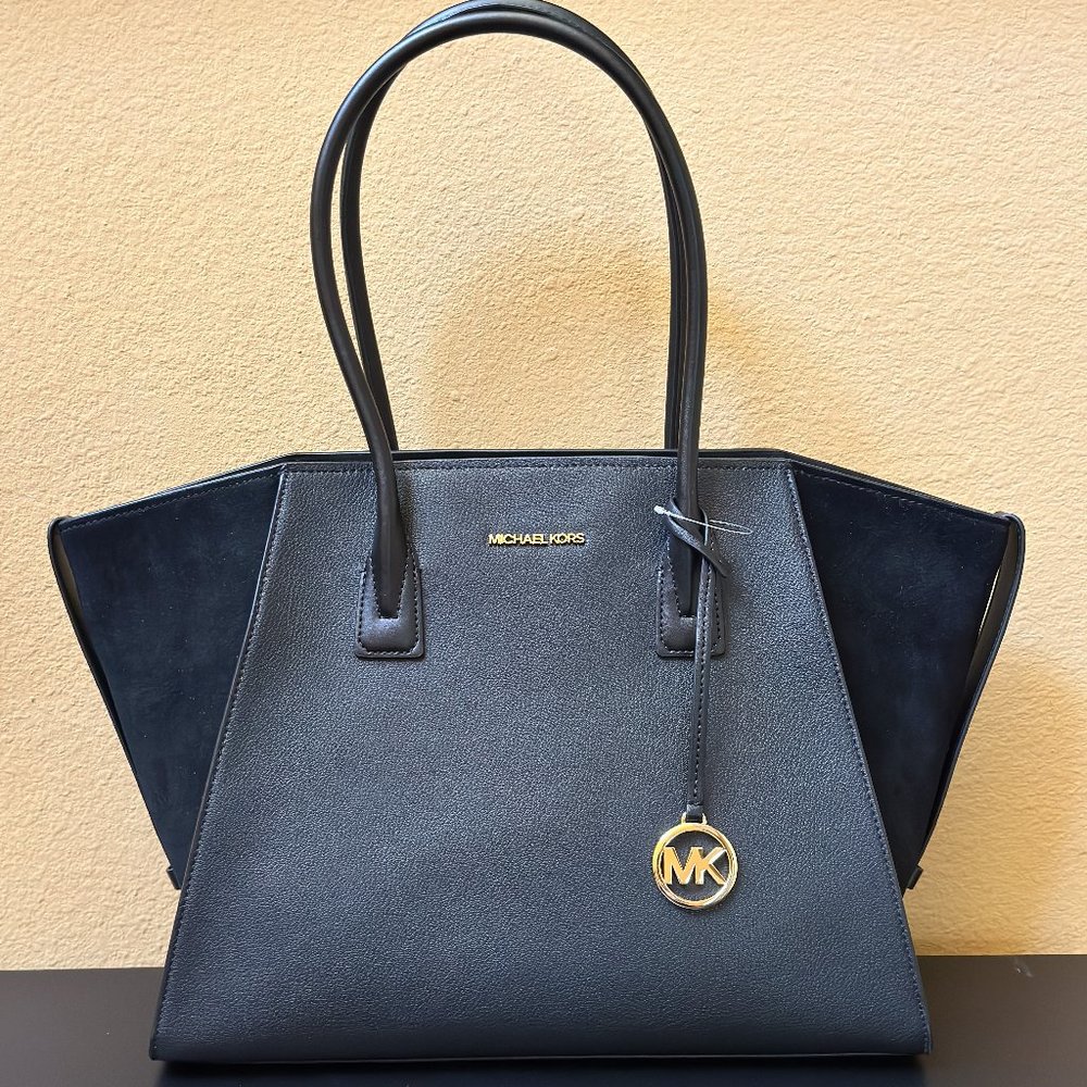 Michael Kors Black Leather & Suede Tote Bag